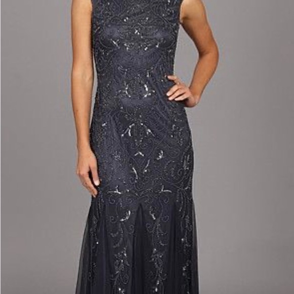 Adrianna Papell Charcoal floor length dress - Picture 5 of 5